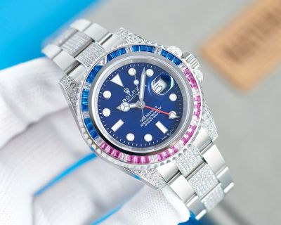 ROLEX GMT-Master II Replica with Blue Dial 904L Steel 40mm Etc2836 Movement Blue Watch